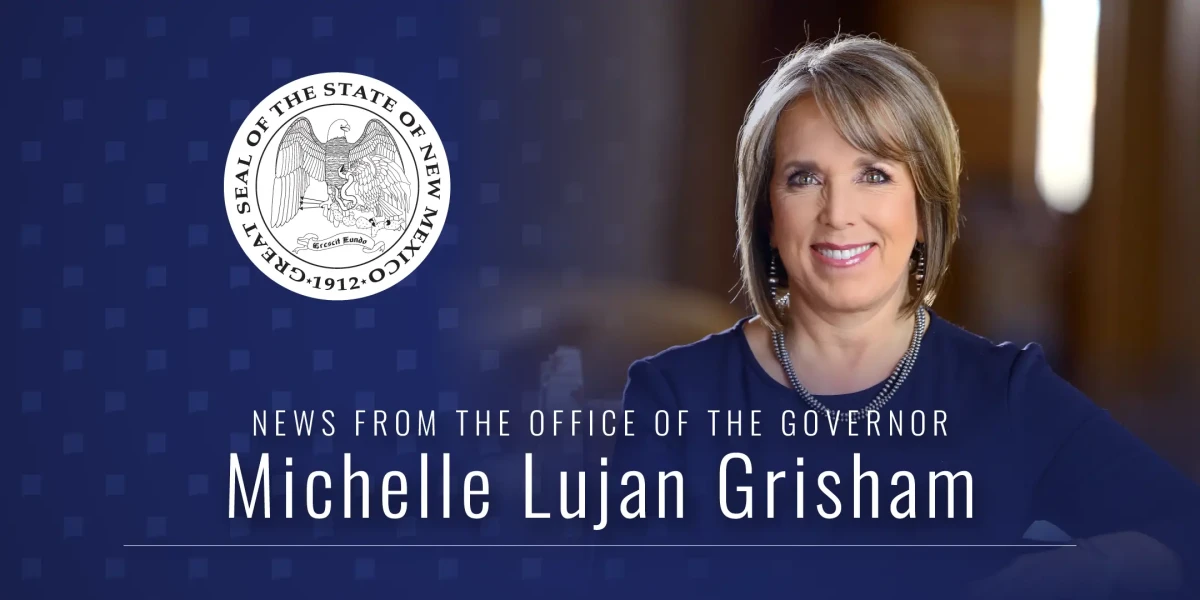 composite of President Donald Trump and Governor Michelle Lujan Grisham