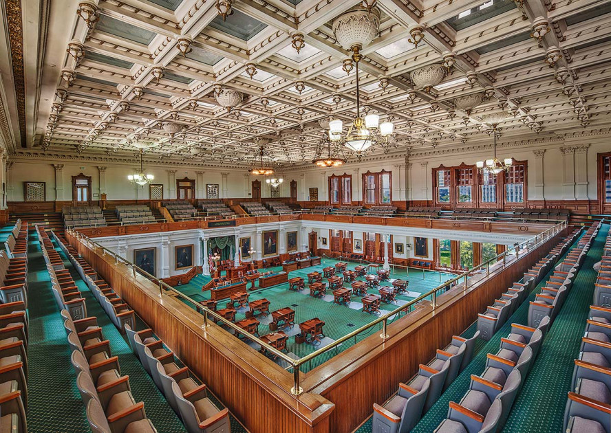 inside Texas State Capitol building in Austin