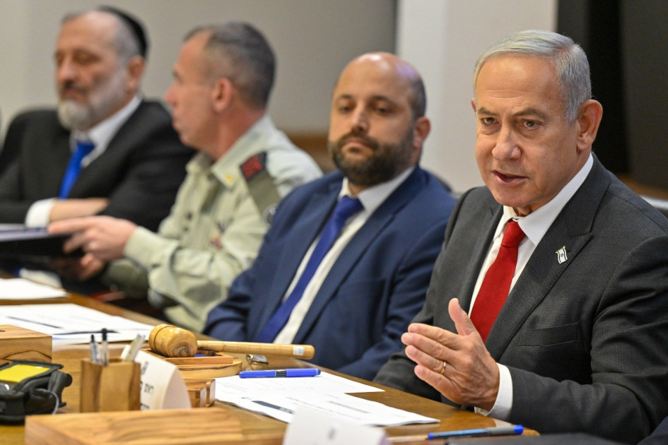 Israeli Prime Minister Benjamin Netanyahu at a security meeting