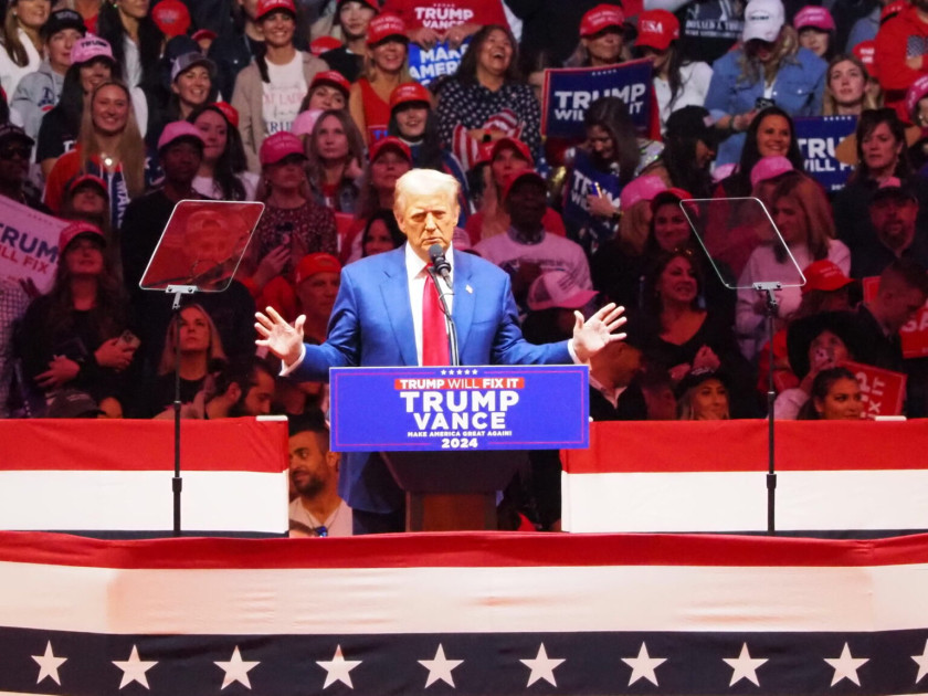 President Donald Trump at a rally
