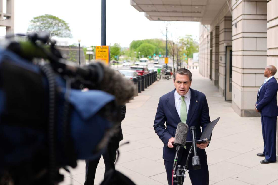 Deputy Attorney General Todd Blanche speaking to press