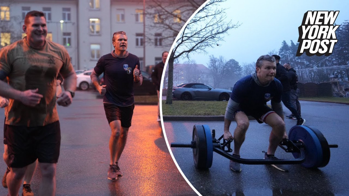 Pete Hegseth running with troops Germany