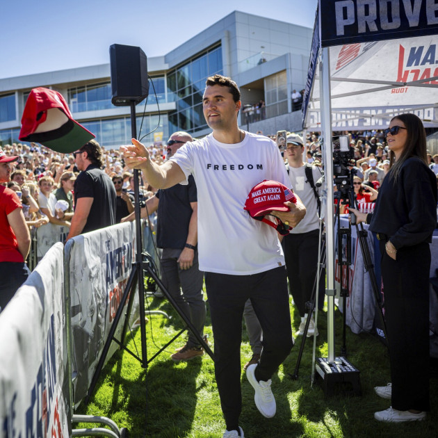 Charlie Kirk speaking at Utah Valley University