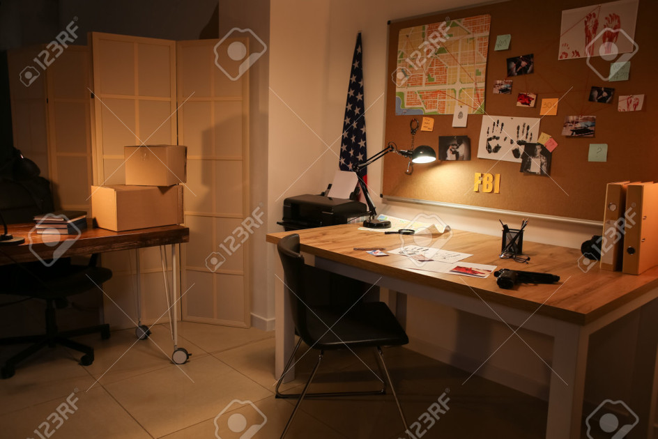 empty FBI office desk