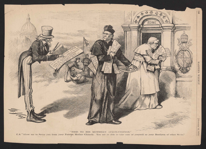 historic anti-Catholic political cartoon 1800s