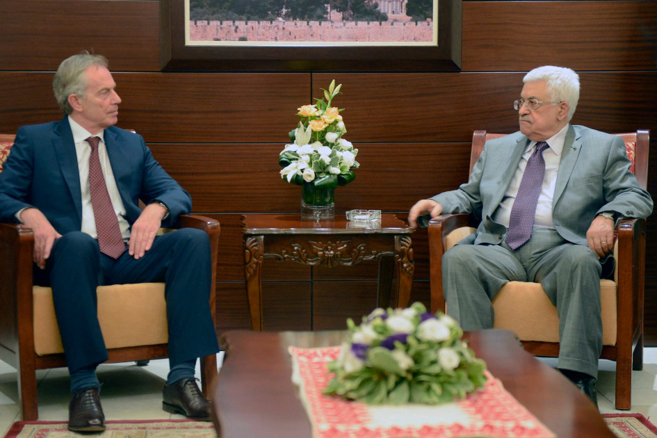 Tony Blair at diplomatic meeting