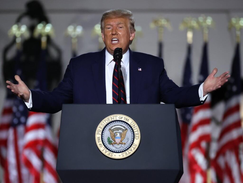 President Donald Trump speaking about election integrity