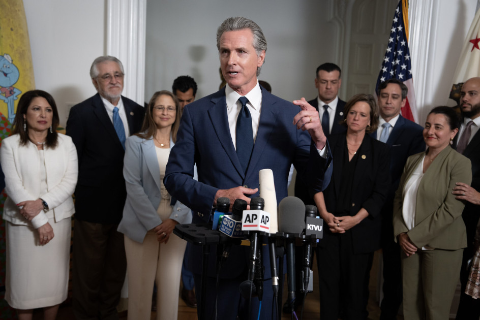 Governor Gavin Newsom at press conference