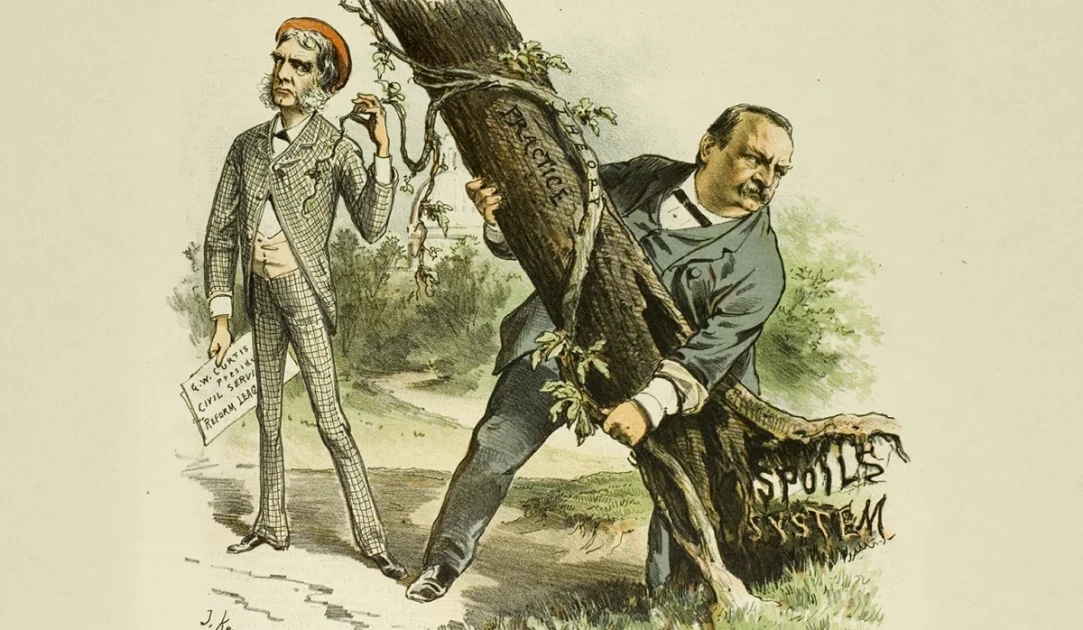 historic photo of the spoils system or President Chester A. Arthur