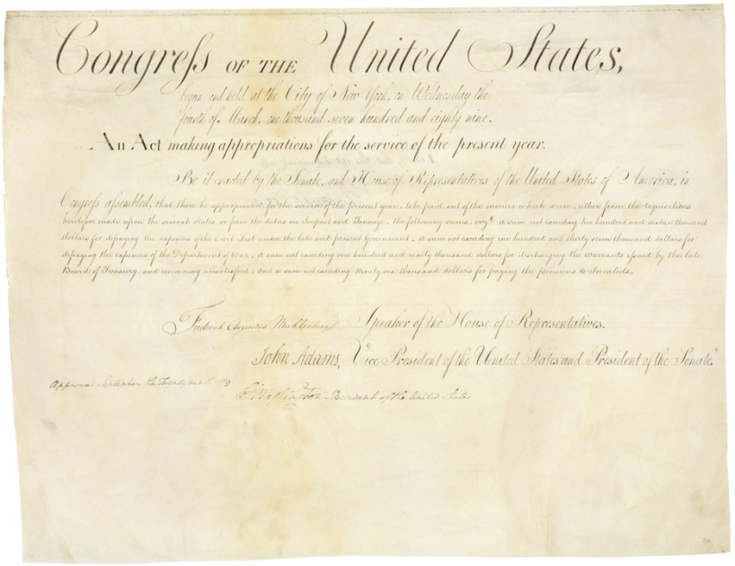 historical congressional appropriations document