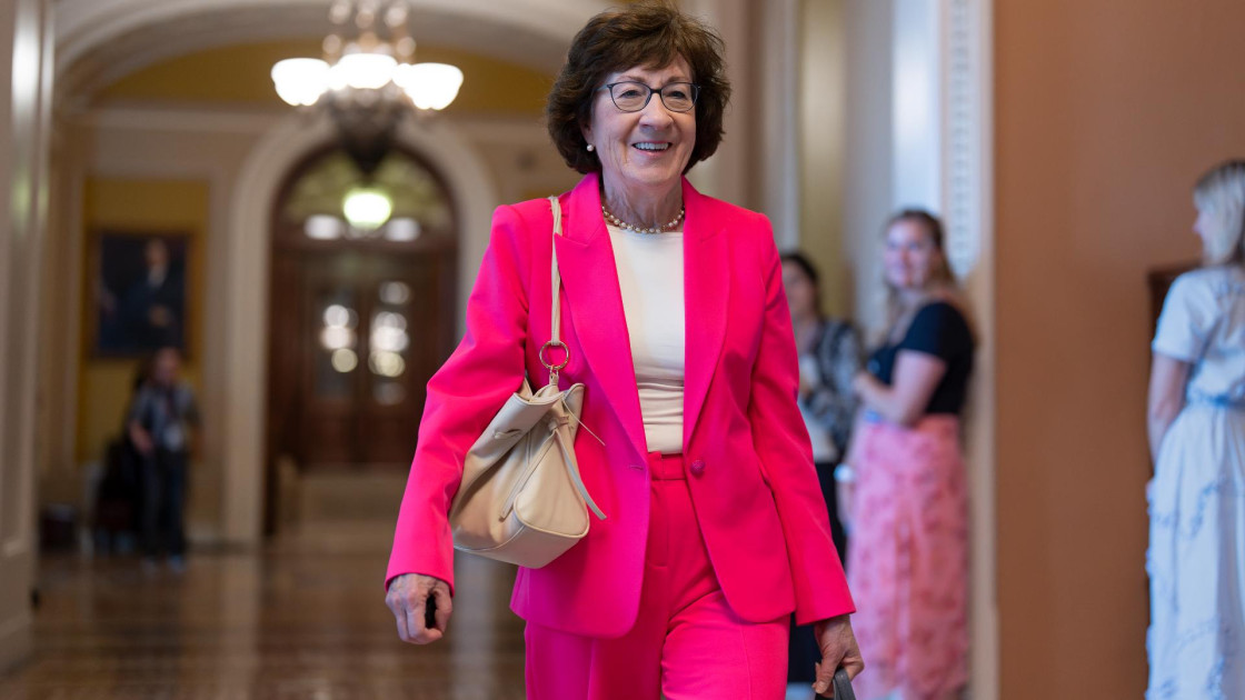 Senator Susan Collins speaking in Senate chamber