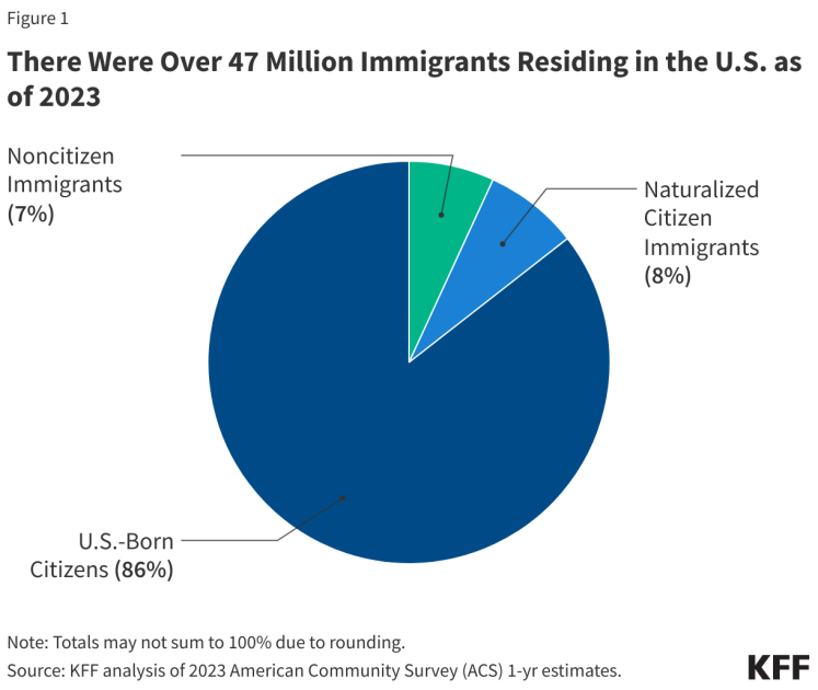 healthcare coverage statistics comparison chart immigrants citizens