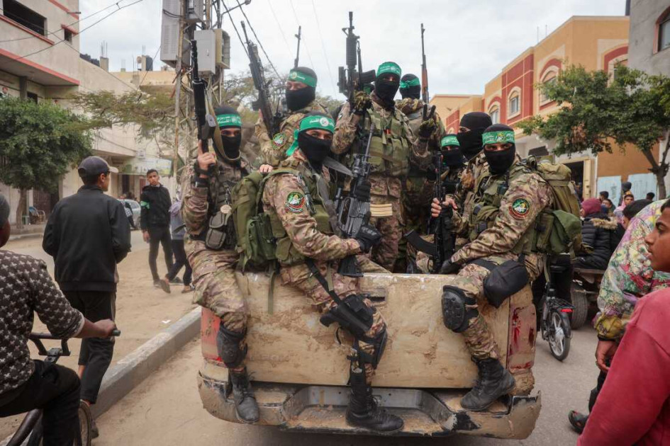 Hamas fighters Gaza during ceasefire period
