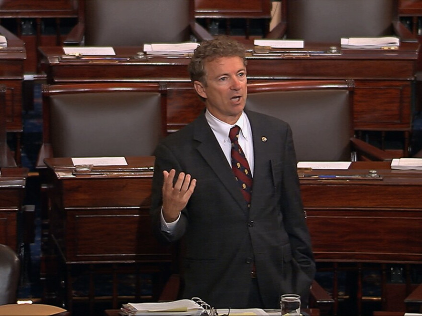 Senator Rand Paul speaking at Senate podium