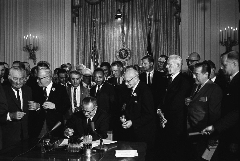 historic photo of the 1965 Voting Rights Act signing