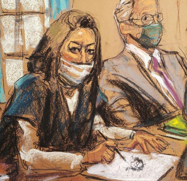 Ghislaine Maxwell federal trial courtroom sketch