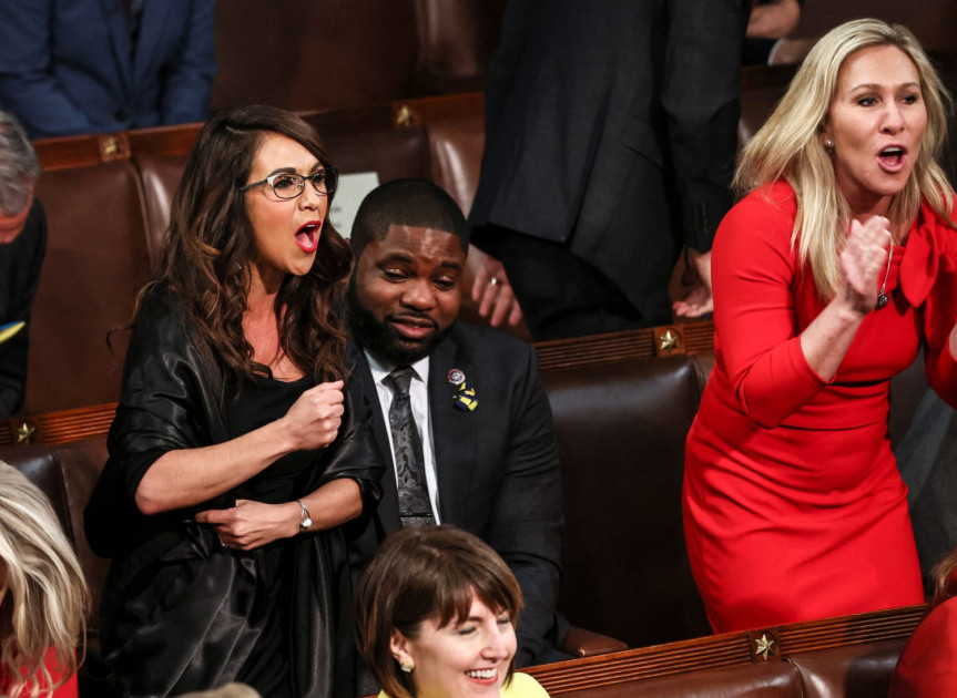 Marjorie Taylor Greene heckling Joe Biden at SOTU