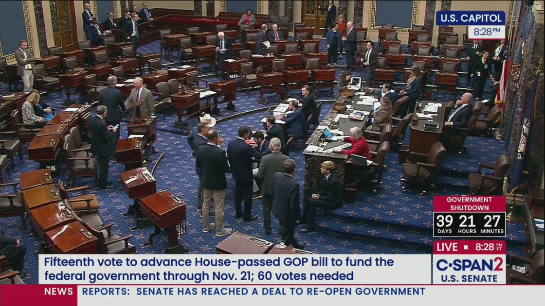 Senate chamber voting session