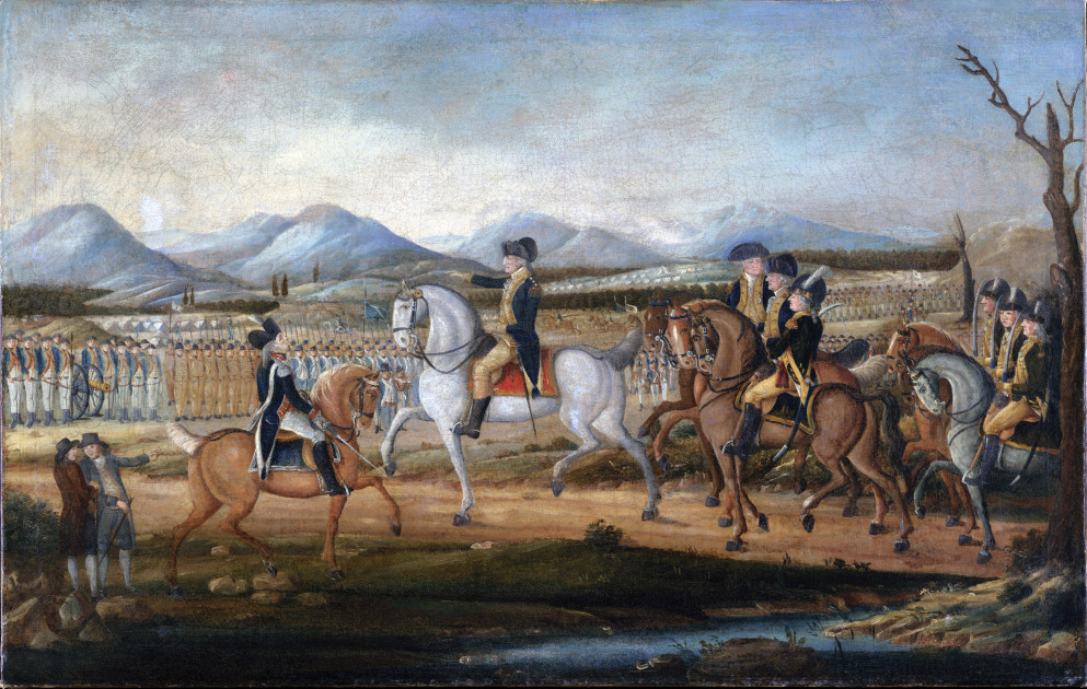 historical painting of George Washington and the Whiskey Rebellion