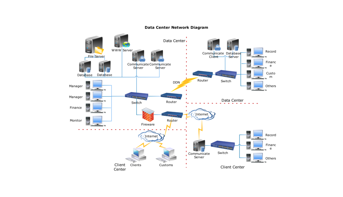 a server room or digital network map