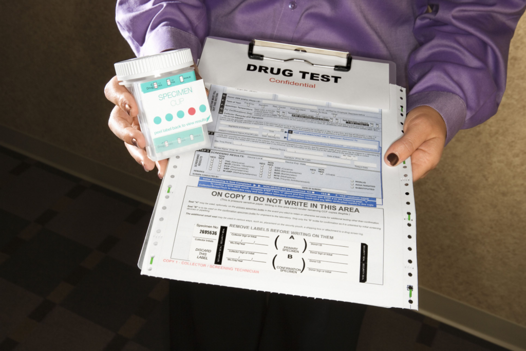 drug test kit and paperwork