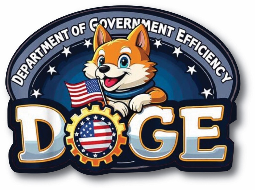 DOGE efficiency logo government building