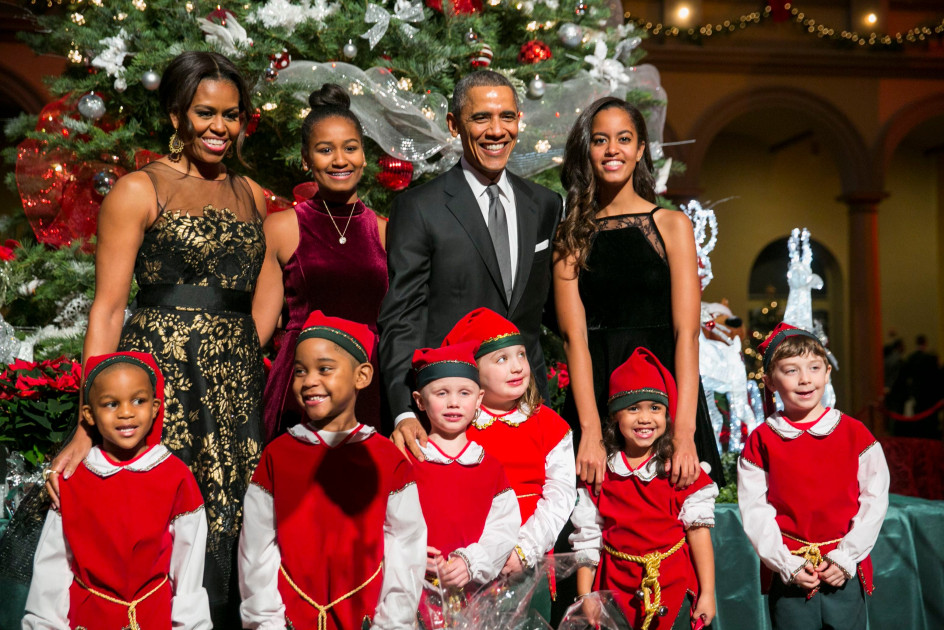 Barack Obama family Christmas photo 2015