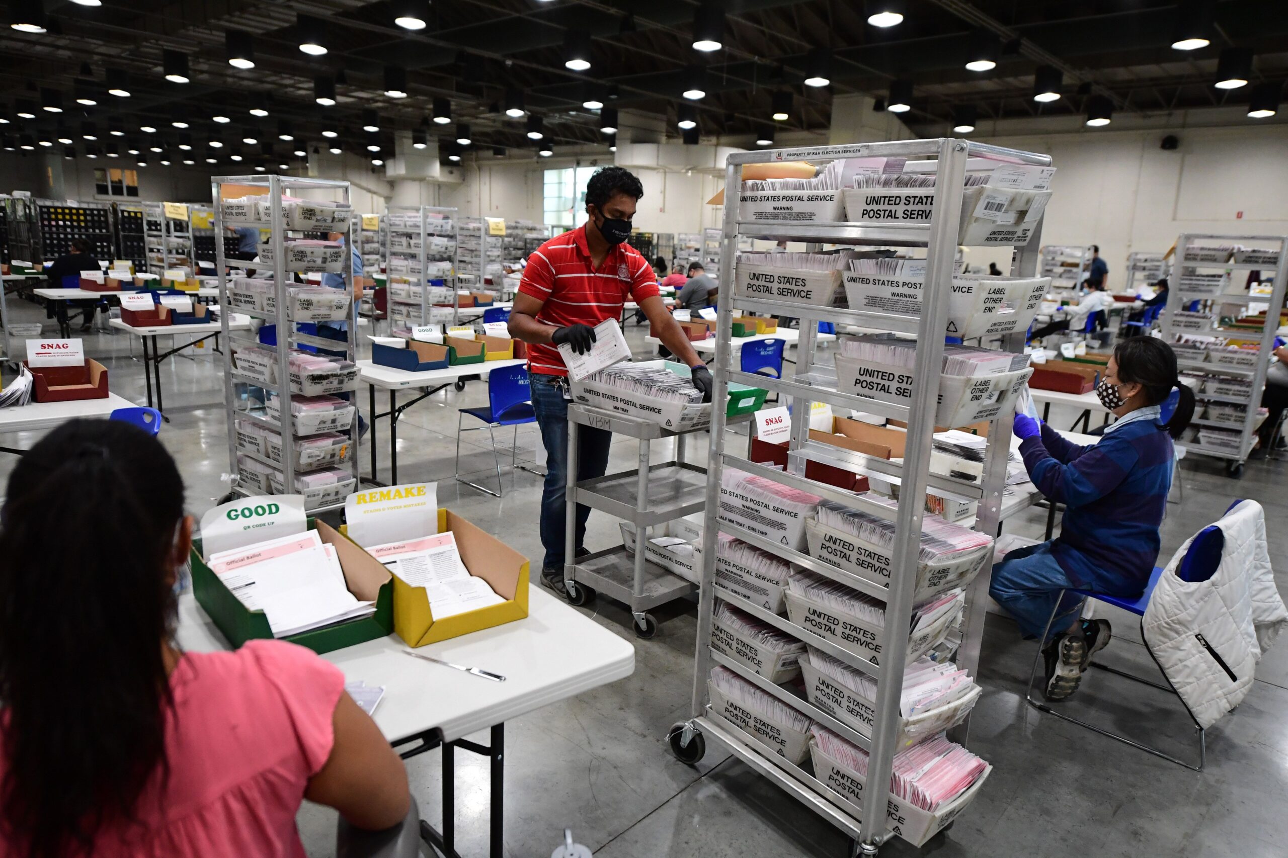 Mail-in ballots processing center